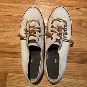 White Sperry slip on sneakers. Women's size 10